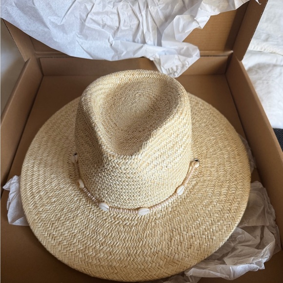 Lack Of Color Accessories - Lack Of Color Natural Straw Wide-Brim Fedora with Shell Trim